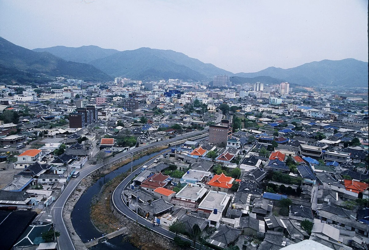 전남 해남군 해남읍 전경 항공 사진