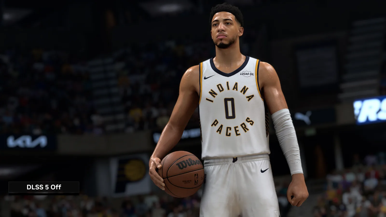DLSS 5를 끈 NBA 2K27 선수 모델 화면