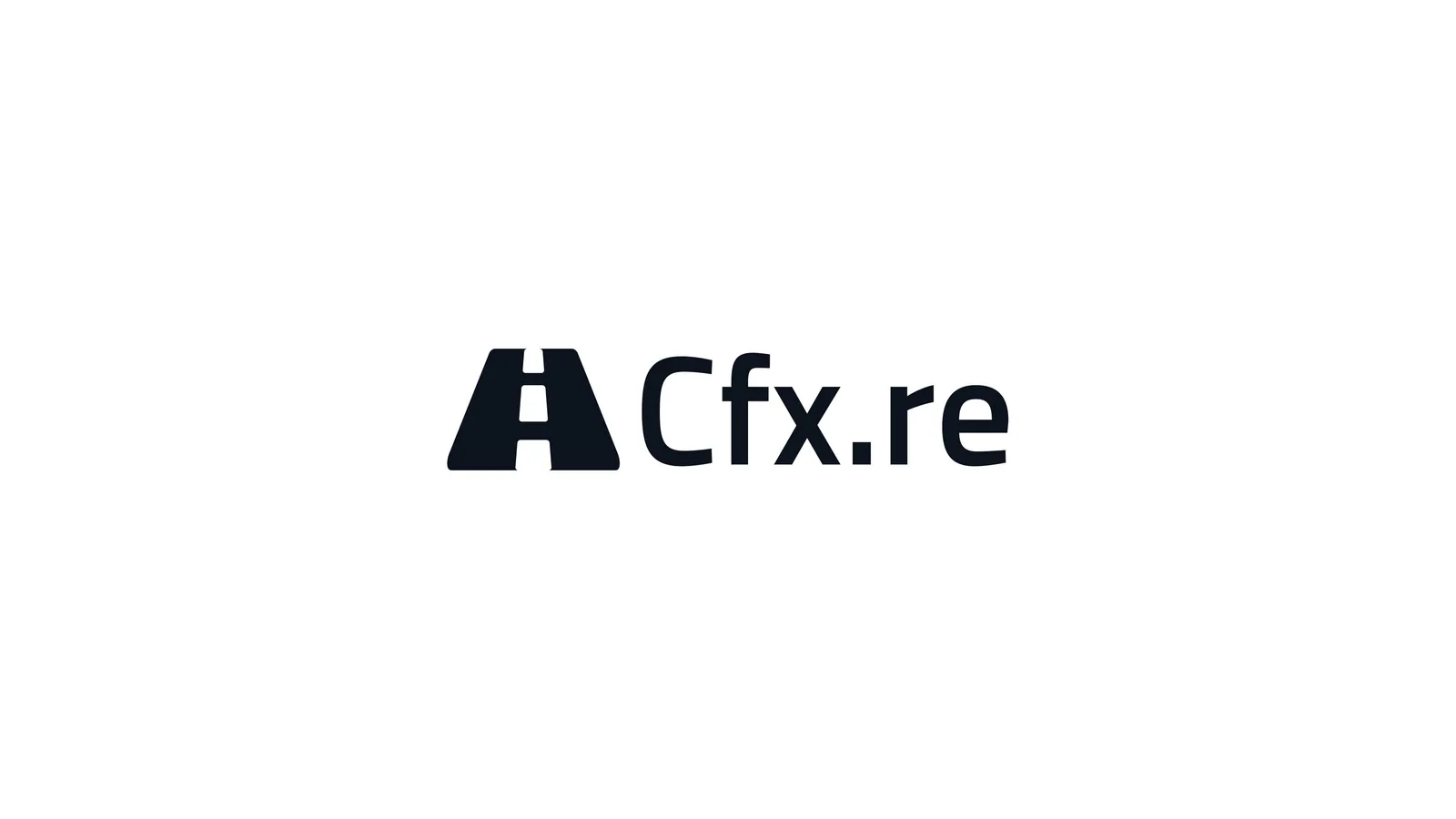 FiveM·RedM 개발사 Cfx.re의 공식 로고, 도로 표지판을 형상화한 아이콘과 함께 표기돼 있다